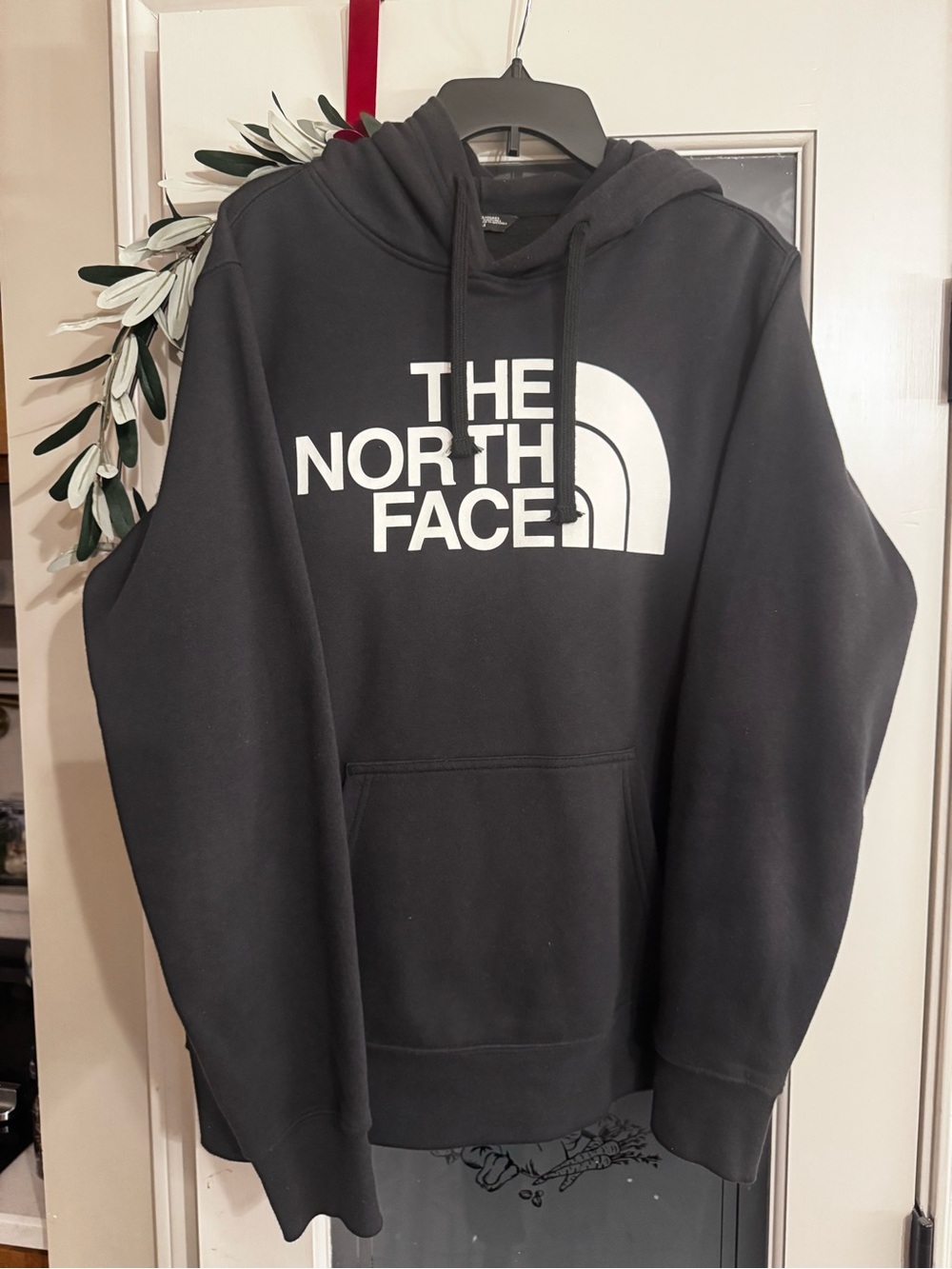 The North Face Black Pullover Hoodie with White Logo